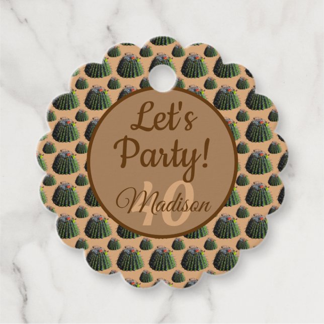 Cactus Gift / Favor Tag Geschenkanhänger (Vorderseite)