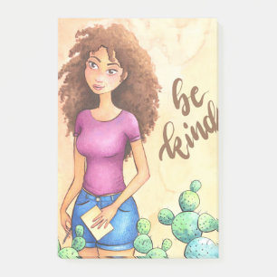 Cactus Girl Be Kind Post-it Klebezettel