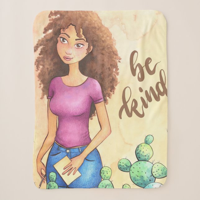 Cactus Girl Be Kind Sherpadecke (Vorderseite)