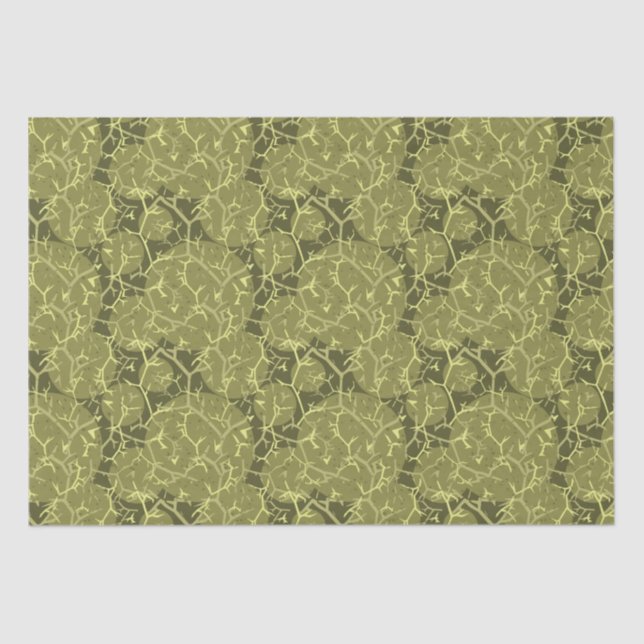 Cactus Green Abstrakt Pattern Seidenpapier (Vorderseite)