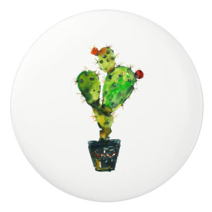 Cactus Green Desert Pflanze Boho Rustic Südwest Keramikknauf