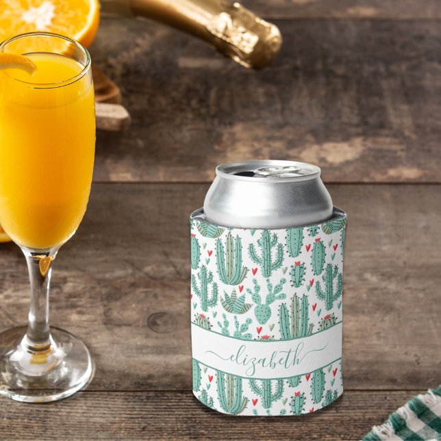 Cactus green white red pattern name dosenkühler (Von Creator hochgeladen)