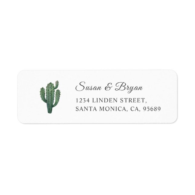 Cactus Greenery Address Label (Vorne)