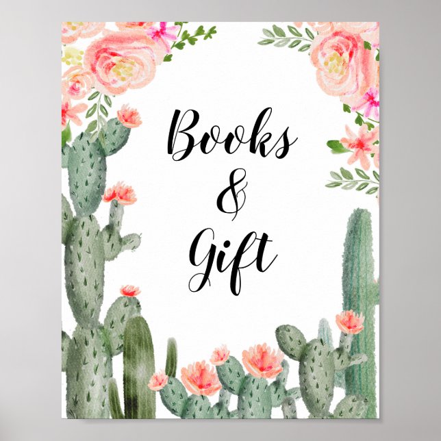 Cactus Greenery Baby Books and Gifts Zeichen Poster (Vorne)