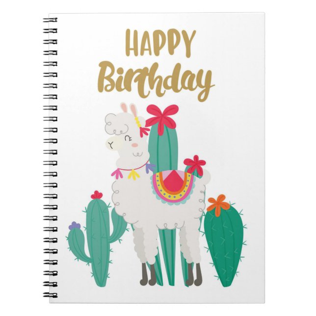 Cactus Happy Birthday Notizblock (Vorderseite)