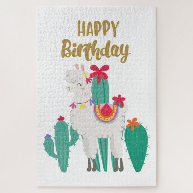Cactus Happy Birthday Puzzle (Vertikal)