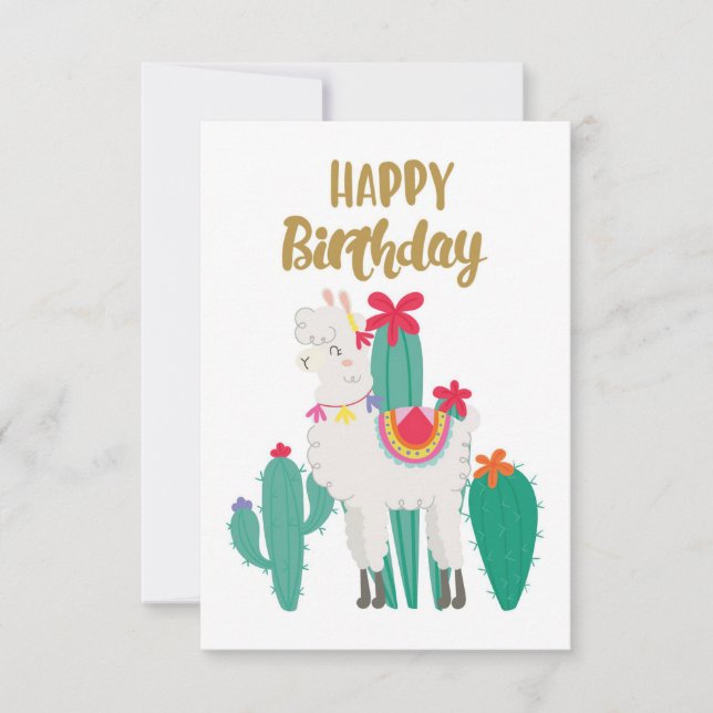 Cactus Happy Birthday RSVP Karte (Vorderseite)