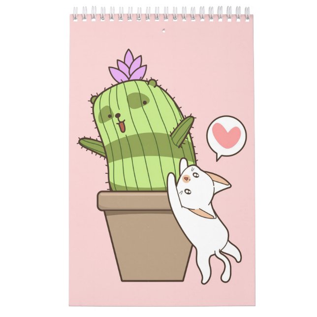 Cactus Heart Cat Kalender (Titelbild)
