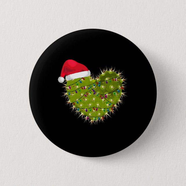 Cactus Heart Christmas Button (Vorderseite)
