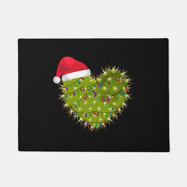 Cactus Heart Christmas Fußmatte (Vorderseite)