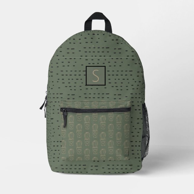 Cactus Heart Personalisiert Bedruckter Rucksack (Vorderseite)