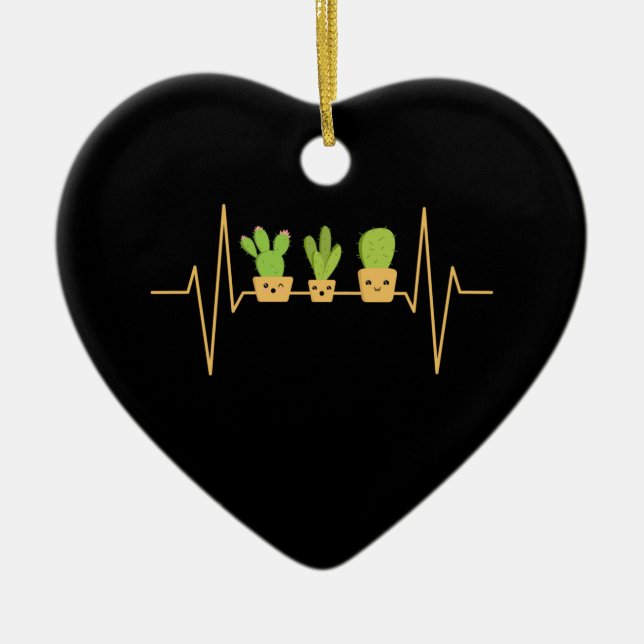 Cactus Heartbeat Keramik Ornament (Vorne)