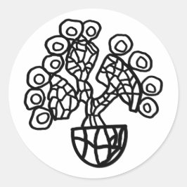 CACTUS IN EINER KÜCHE RUNDER AUFKLEBER