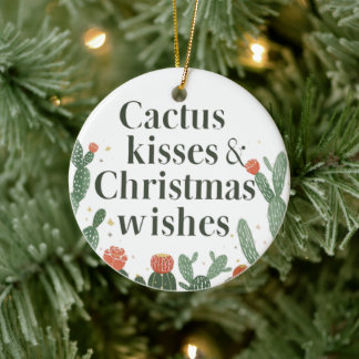 Cactus Kisses & Christmas Wishes – A Double-Sided Keramik Ornament