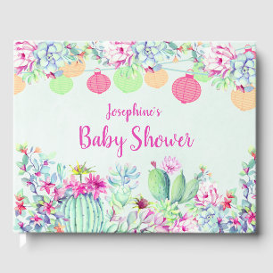 Cactus Lantern Fiesta Succulents Babydusche Gästebuch