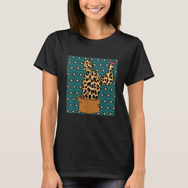 Cactus Leopard Cinco De Mayo Cute Cacti Animal Pri T-Shirt (Vorderseite)