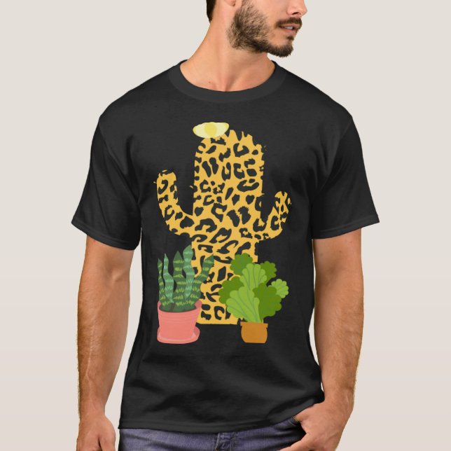 Cactus Leopard Print Succulents Plant  Trendy T-Shirt (Vorderseite)