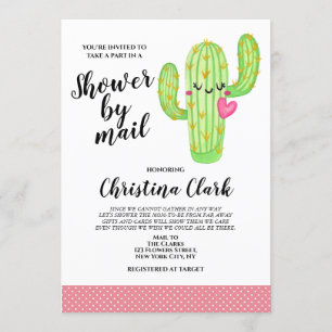Cactus Liebe Girl Pink Baby Dusche per Post Einladung
