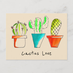 Cactus Liebe Mexican Wüste niedlich Illustration Postkarte