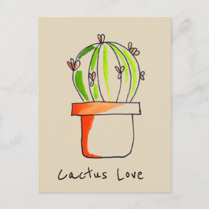 Cactus Liebe Mexican Wüste niedlich Illustration Postkarte
