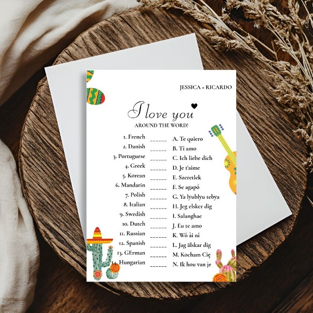 Cactus Liebe you around the world bridal game Card Einladung (Von Creator hochgeladen)