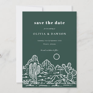 Cactus Line Art Desert Foto Save the Date Einladung