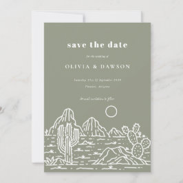 Cactus Line Art Desert Foto Save the Date Einladung