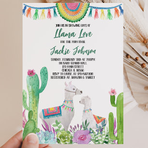 Cactus Llama Baby Shower Einladung