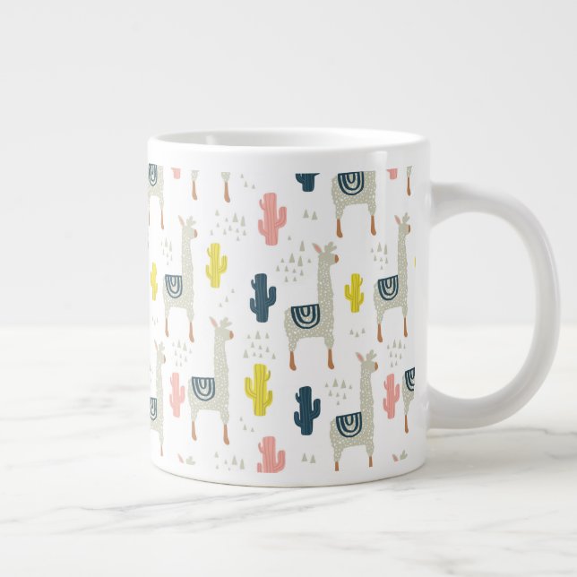 Cactus & Llamas Jumbo-Tasse (Rechts)