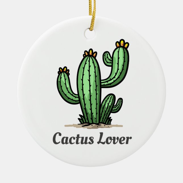 Cactus Lover Keramik Ornament (Vorne)