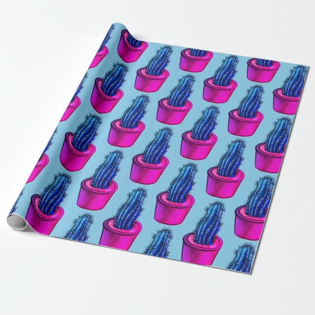 Cactus Lover Weird Potted Sukkulent Pflanze Patter Geschenkpapier (Ungerollt)