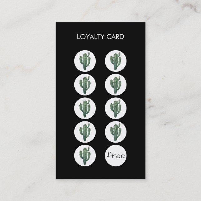 Cactus Loyalty Punch Business Card Treuekarte (Vorderseite)