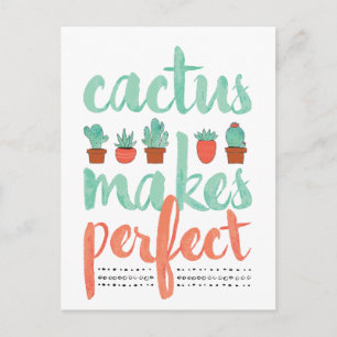 Cactus macht perfekte kleine Kaktus-Pflanze grafis Postkarte