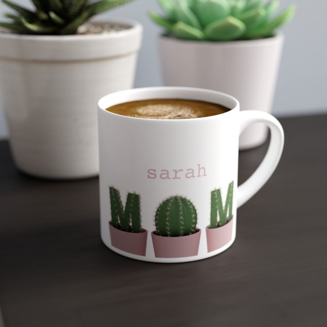 Cactus Mama Pflanze Parent Espresso Cup Espressotasse (Cute little espresso cup for the Cactus Mom in your life. Just add their name (or yours))