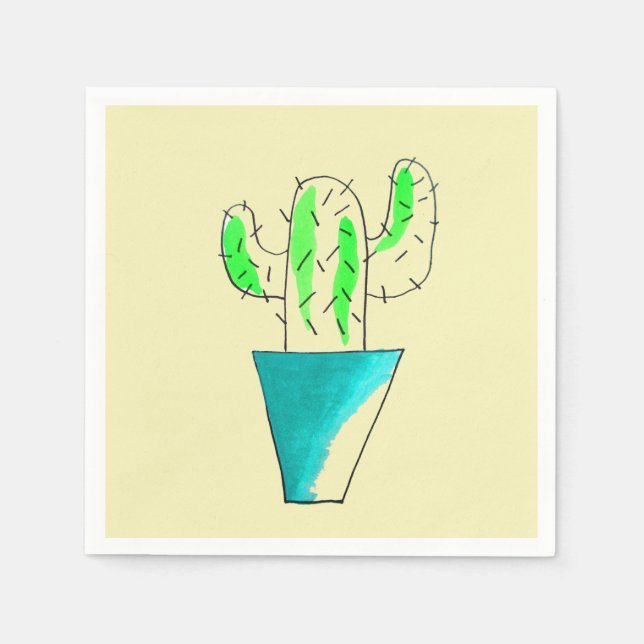 Cactus Mexican dinner Party Serviette (Vorderseite)