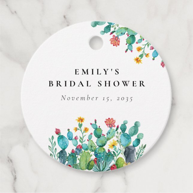 Cactus Mexican Fiesta Brautparty Geschenkanhänger (Vorderseite)