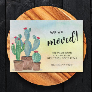 Cactus Moving Announcement Cards Ankündigung