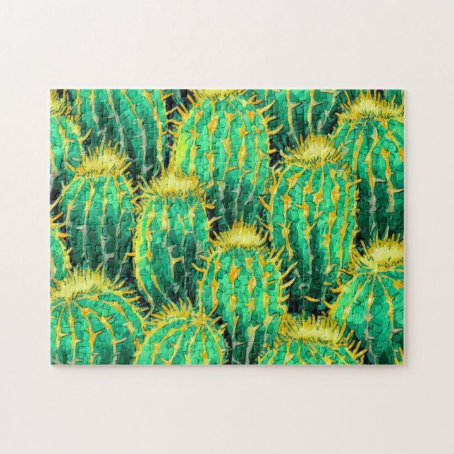 Cactus Muster 3 Easy Brain Art Puzzle Foto Puzzle (Horizontal)