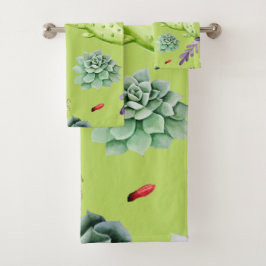 Cactus Muster 6 Badhandtuch Set