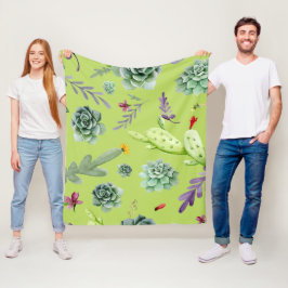 Cactus Muster 6 Fleecedecke