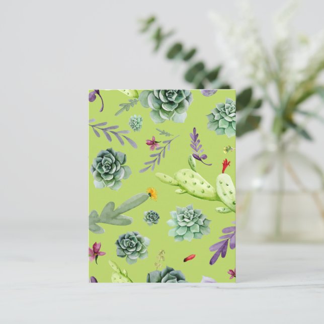 Cactus Muster 6 Postkarte (Stehend Vorderseite)