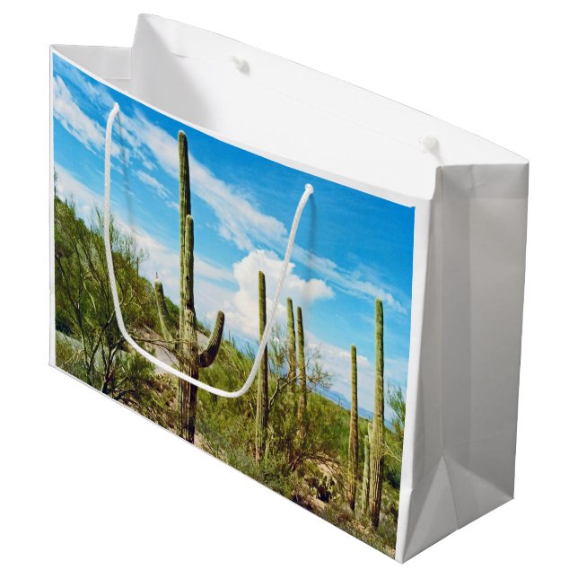 Cactus Nature Landscape Sky Geschenktasche Große Geschenktüte (Vorderseite Schrägansicht)