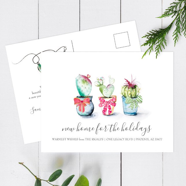 Cactus New Zuhause Holiday Moving Announcemet Postkarte (Von Creator hochgeladen)