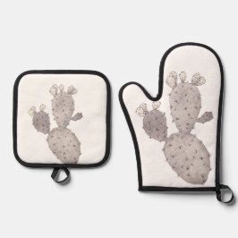 Cactus Oven Mitt and Pot Holders Ofenhandschuh & Topflappen-Set