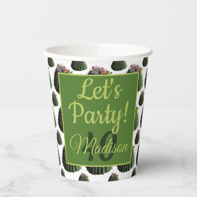 Cactus Paper Cups - Optionale Personalisierung Pappbecher (Links)