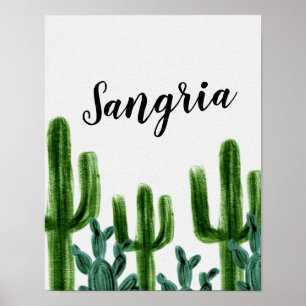 Cactus Party Sangria Signage Poster
