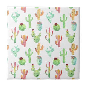 Cactus Pastel Wasserfarbmuster Fliese