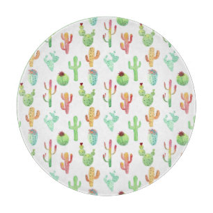 Cactus Pastel Wasserfarbmuster Schneidebrett