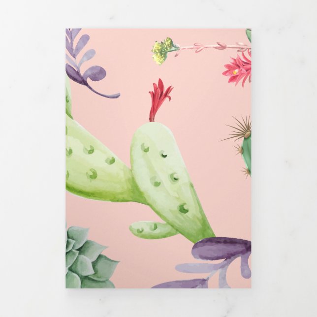 Cactus Pattern 8 Dreifach Gefaltete Urlaubskarte (Cover)