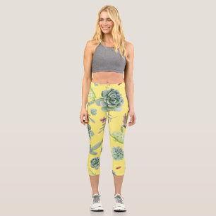 Cactus Pattern 9 Capri Leggings